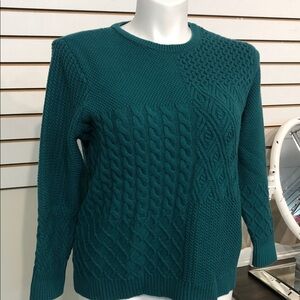 Appleseed's Teal Textured Women's Sweater